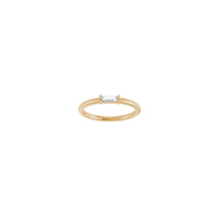 Naturlig Baguette Diamond Solitaire Ring (Rose 14K) foran - Popular Jewelry - New York