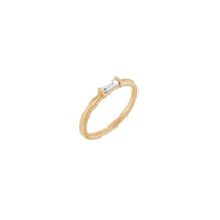 Anello solitario con diamante baguette naturale (rosa 14 carati) principale - Popular Jewelry - New York