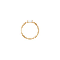 Anello solitario con diamante baguette naturale (rosa 14K) - Popular Jewelry - New York