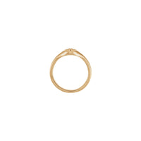 Halitta Diamond Floral Signet Ring (Rose 14K) saitin - Popular Jewelry - New York