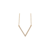 Natural Diamond V Necklace (Rose 14K) front - Popular Jewelry - ನ್ಯೂ ಯಾರ್ಕ್