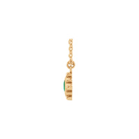 Kalung Set Bezel Manik Zamrud Alami (Mawar 14K) samping - Popular Jewelry - New York
