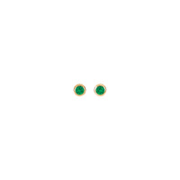 ನೈಸರ್ಗಿಕ ಎಮರಾಲ್ಡ್ ಬೆಜೆಲ್ ಸ್ಟಡ್ ಕಿವಿಯೋಲೆಗಳು (ರೋಸ್ 14 ಕೆ) ಮುಂಭಾಗ - Popular Jewelry - ನ್ಯೂ ಯಾರ್ಕ್