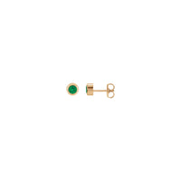 Awọn afikọti Adayeba Emerald Bezel Stud (Rose 14K) akọkọ - Popular Jewelry - Niu Yoki