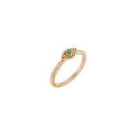 Natural Emerald Stackable Evil Eye Ring (Rose 14K) main - Popular Jewelry - New York