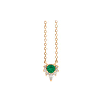 Dabīgā smaragda un dimanta kaklarota (roze 14K) priekšpusē - Popular Jewelry - Ņujorka