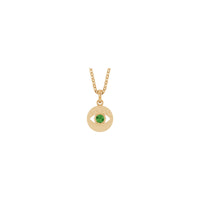 Natural Green Tourmaline Evil Eye Necklace