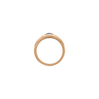 Oval Lapis Flower Accented Ring (Rose 14K) setting - Popular Jewelry - Eboracum Novum