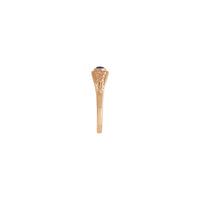 Oval Lapis Flower Accented Ring (Rose 14K) side - Popular Jewelry - Eboracum Novum