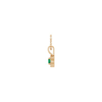 天然圆形祖母绿和钻石光环项链（玫瑰色 14K）侧面 - Popular Jewelry  - 纽约