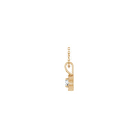 సహజ రౌండ్ వైట్ డైమండ్ హాలో నెక్లెస్ (రోజ్ 14K) వైపు - Popular Jewelry - న్యూయార్క్