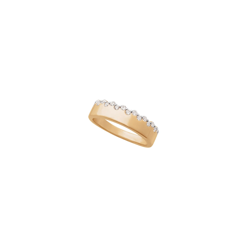 Natural White Diamond Ridge Ring (Rose 14K) diagonal - Popular Jewelry - New York