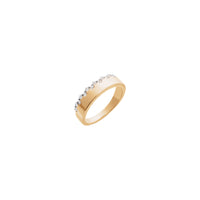 Dabīgā baltā dimanta grēdas gredzens (Rose 14K) galvenais - Popular Jewelry - Ņujorka