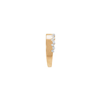 Байгалийн цагаан алмаазан нурууны бөгж (сарнай 14К) тал - Popular Jewelry - Нью Йорк