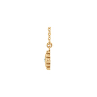 Natürliche weiße Saphir-Perlen-Lünetten-Set-Halskette (Rose 14K) Seite - Popular Jewelry - New York