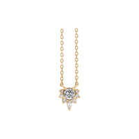 Natural White Sapphire and Diamond Necklace (Rose 14K) front - Popular Jewelry - New York