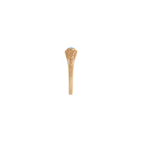 Sporöskjulaga tunglsteinsblómahringur (Rose 14K) hlið - Popular Jewelry - Nýja Jórvík