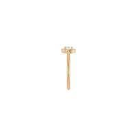 ಡೈಮಂಡ್ ಫ್ರೆಂಚ್-ಸೆಟ್ ಹ್ಯಾಲೊ ರಿಂಗ್ (ರೋಸ್ 14K) ಬದಿಯೊಂದಿಗೆ ಓವಲ್ ವೈಟ್ ನೀಲಮಣಿ - Popular Jewelry - ನ್ಯೂ ಯಾರ್ಕ್