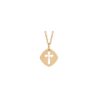 Collana con croce traforata (rosa 14K) sul davanti - Popular Jewelry - New York
