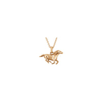Racing Horse Necklace (Rose 14K) front - Popular Jewelry - New York