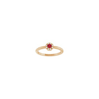 Ruby and Diamond French-Set Halo Ring
