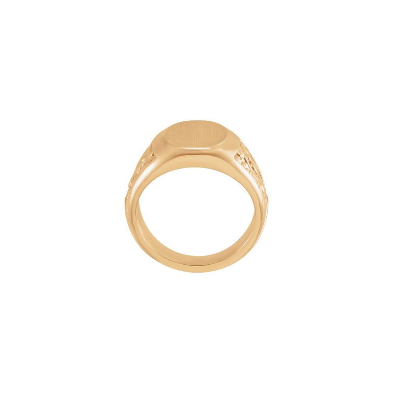 Scroll Accent Signet Ring (Rose 14K) setting - Popular Jewelry - New York
