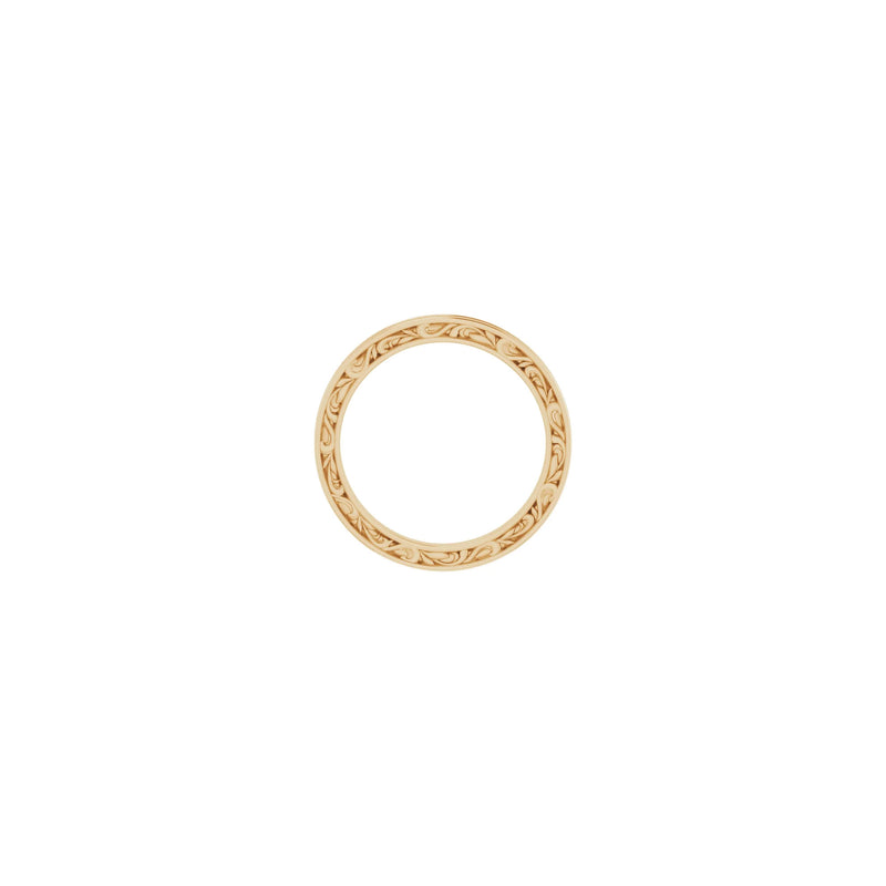 Upper view of a 14k rose gold Sculptural Leaf Ring