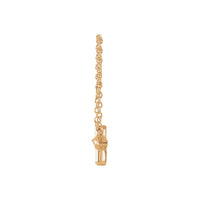 Sideways Puffed Cross Necklace (Rose 14K) kilid - Popular Jewelry - New York