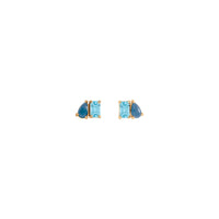 Sky Blue Topaz & Natural London Blue Topaz Two-Stone Stud Earrings