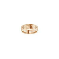 方形十字永恒戒指（玫瑰色 14K）正面 - Popular Jewelry  - 纽约
