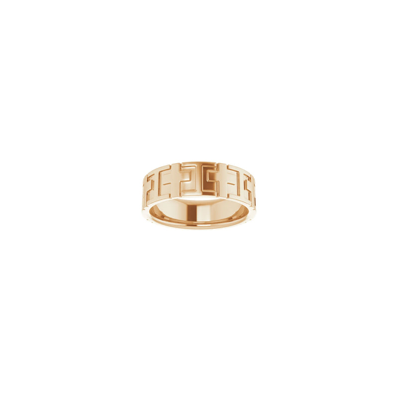 Square Cross Eternity Ring (Rose 14K) front - Popular Jewelry - New York