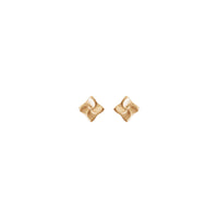 Swirl Stud Earrings (Rose 14K) front - Popular Jewelry - New York