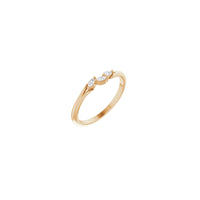 Pagrindinis trijų deimantų lapų žiedas (Rose 14K) - Popular Jewelry - Niujorkas
