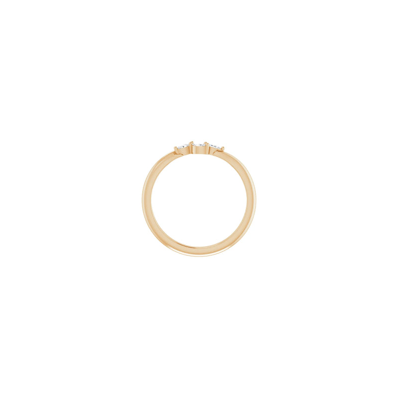 Three Diamond Leaves Ring (Rose 14K) setting - Popular Jewelry - New York