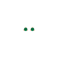 Trillion-Cut Emerald Stud Earrings (Rose 14K) pem hauv ntej - Popular Jewelry - New York