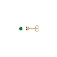 Trilion-Cut Emerald Stud Earrings (Rose 14K) utama - Popular Jewelry - New York