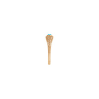 绿松石凸圆形花朵装饰戒指（玫瑰色 14K）侧面 - Popular Jewelry  - 纽约