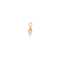 White Freshwater Pearl Shell Pendant (Rose 14K) side - Popular Jewelry - New York