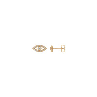 White Sapphire Evil Eye Stud Earrings (Rose 14K) main - Popular Jewelry - Niujorkas