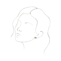 Визуализация на обеци с бял сапфир Evil Eye Stud (роза 14K) - Popular Jewelry - Ню Йорк