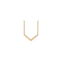 Wide V Necklace (Rose 14K) front - Popular Jewelry - New York
