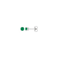 4 mm kringlótt náttúruleg Emerald Solitaire eyrnalokkar (Hvítir 14K) aðal - Popular Jewelry - Nýja Jórvík