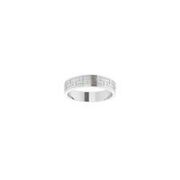 Anel de eternidade con chave grega de 5 mm (Blanco 14K) frontal - Popular Jewelry - Nova York