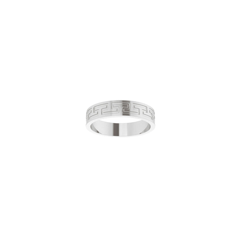 5 mm Greek Key Eternity Ring (White 14K) front - Popular Jewelry - New York