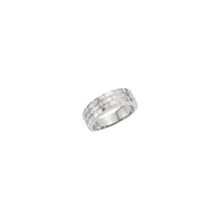 8 mm Brick Pattern Tapered Ring (White 14K) main - Popular Jewelry - New York