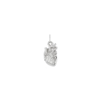 Front view of a 14k white gold Anatomical Heart Pendant