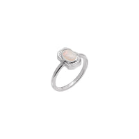 澳洲白蛋白石凸圓面令牌戒指（白色 14K）主 - Popular Jewelry - 紐約