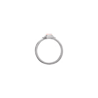 Ajuste del anillo simbólico de cabujón de ópalo blanco australiano (blanco 14K) - Popular Jewelry - Nueva York