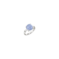 Blue Chalcedony Cabochon Ring (White 14K) main - Popular Jewelry - New York