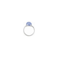 Blue Chalcedony Cabochon Ring (White 14K) side - Popular Jewelry - New York